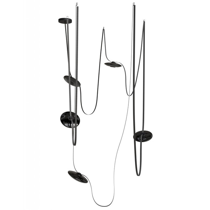 Avenue Fremont ​Belt 5-Lt 551"L Pendant, Black/Smoked Disc - AEHF7205-G202-BLK