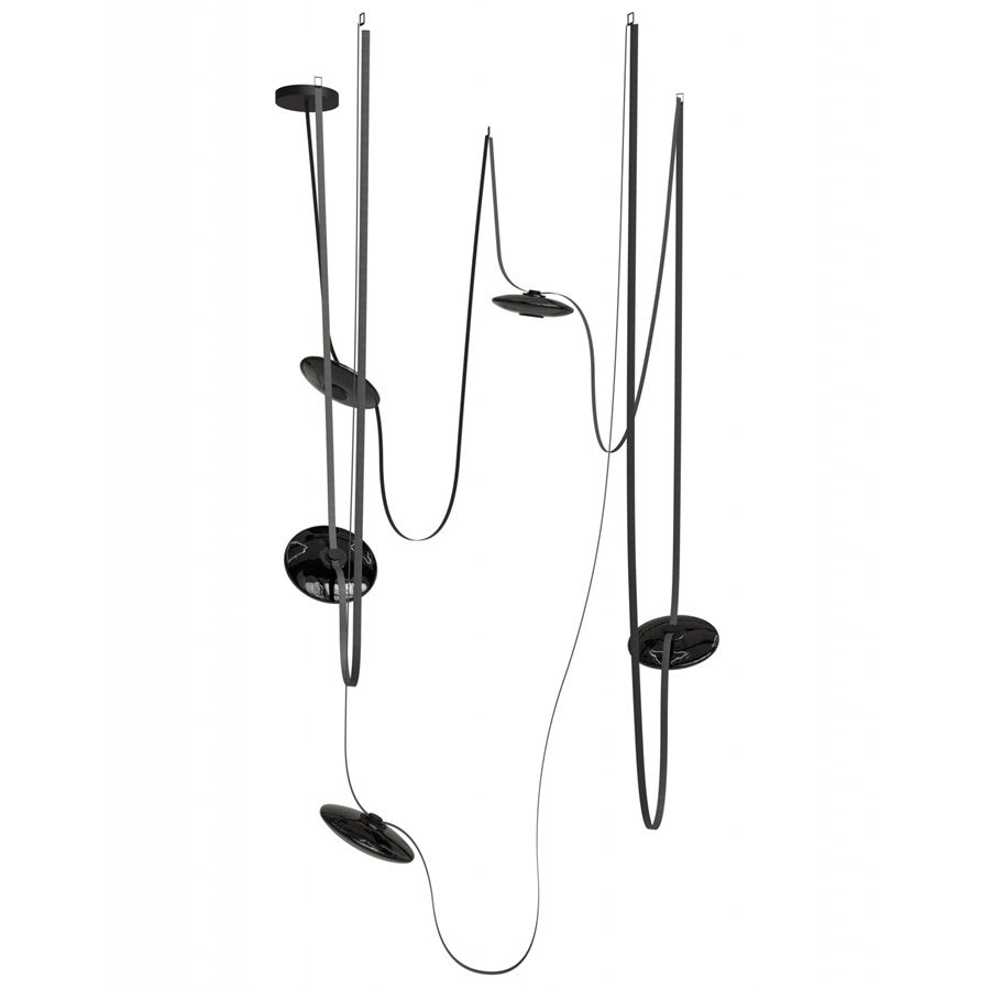 Avenue Fremont ​Belt 5-Lt 551"L Pendant, Black/Smoked Disc - AEHF7205-G202-BLK