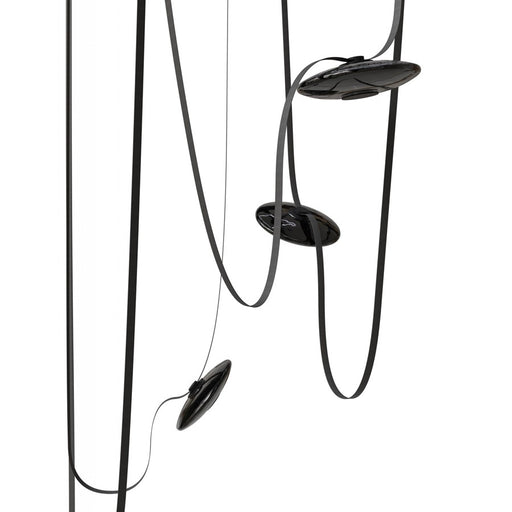 Avenue Fremont Belt 5-Lt 551"L Pendant, Black/Smoked Disc