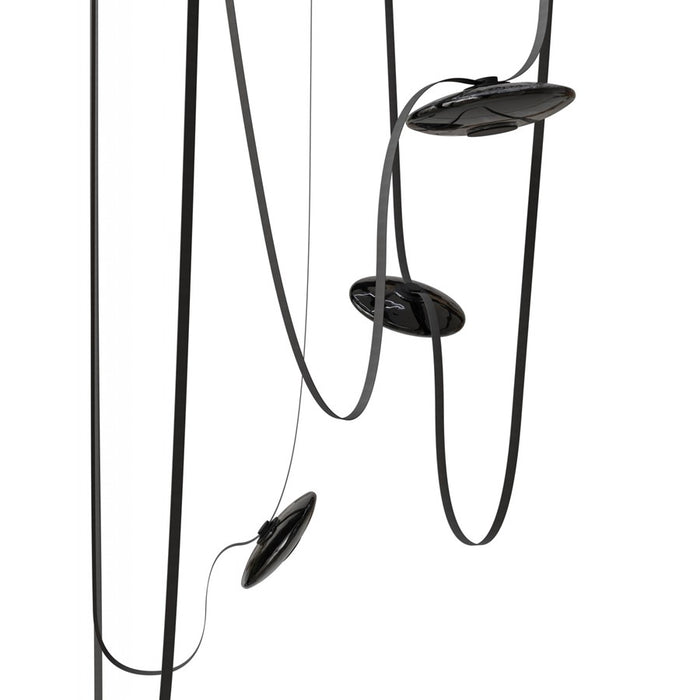 Avenue Fremont Belt 5-Lt 551"L Pendant, Black/Smoked Disc