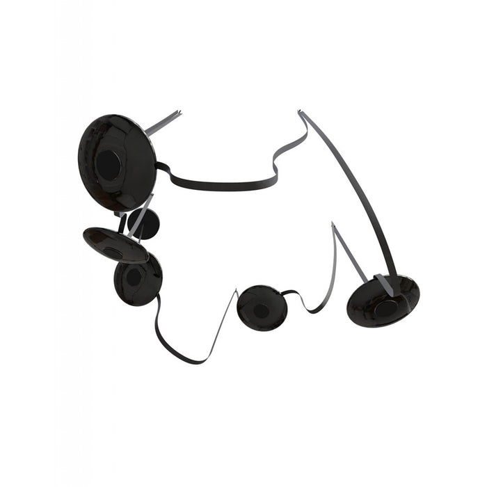 Avenue Fremont Belt 5-Lt 551"L Pendant, Black/Smoked Disc