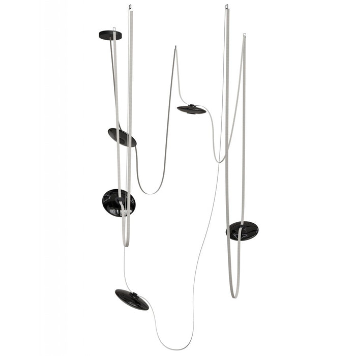 Avenue Fremont ​Belt 5-Lt 551"L Pendant, Ivory/Smoked Disc - AEHF7205-G202-IVY