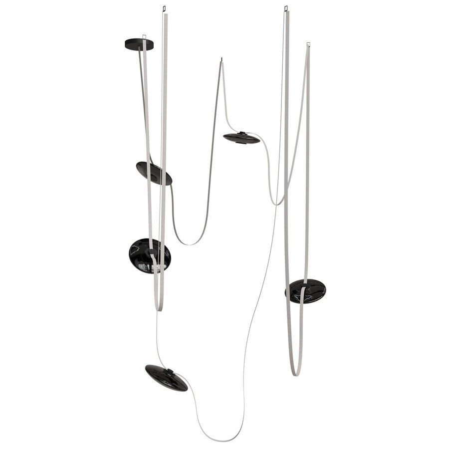 Avenue Fremont ​Belt 5-Lt 551"L Pendant, Ivory/Smoked Disc - AEHF7205-G202-IVY