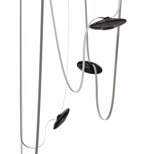 Avenue Fremont Belt 5-Lt 551"L Pendant, Ivory/Smoked Disc