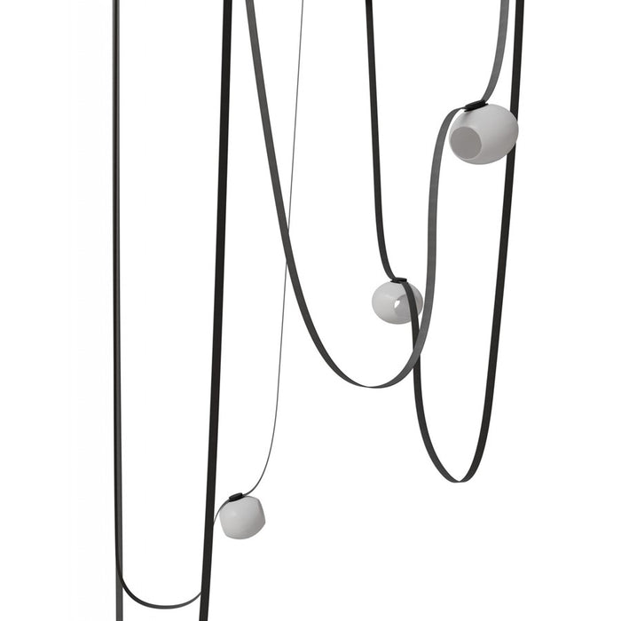 Avenue Fremont Belt 5-Lt 551"L Pendant, Black/WH Open Globes