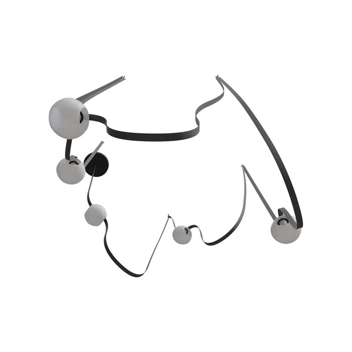 Avenue Fremont Belt 5-Lt 551"L Pendant, Black/WH Open Globes