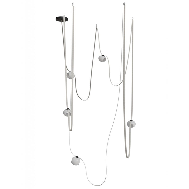 Avenue Fremont Belt 5-Lt 551"L Pendant, IV/WH Open Globes - AEHF7205-G301-IVY