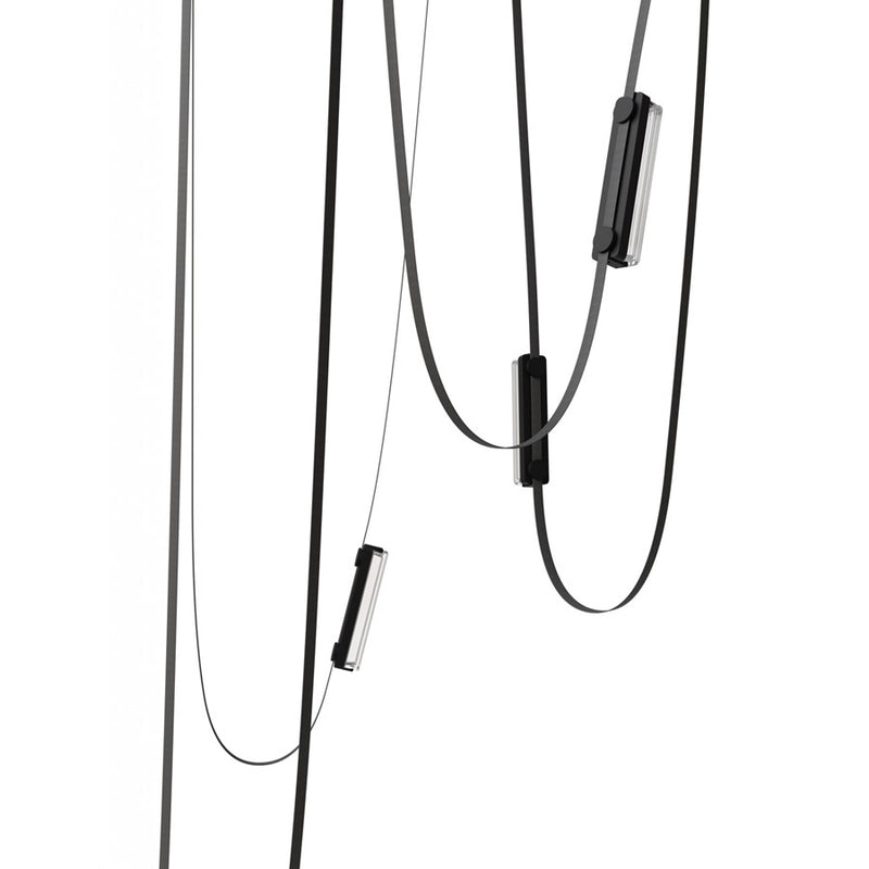 Avenue Fremont Belt 5-Lt 551"L Pendant, Black/Ribbed Bars