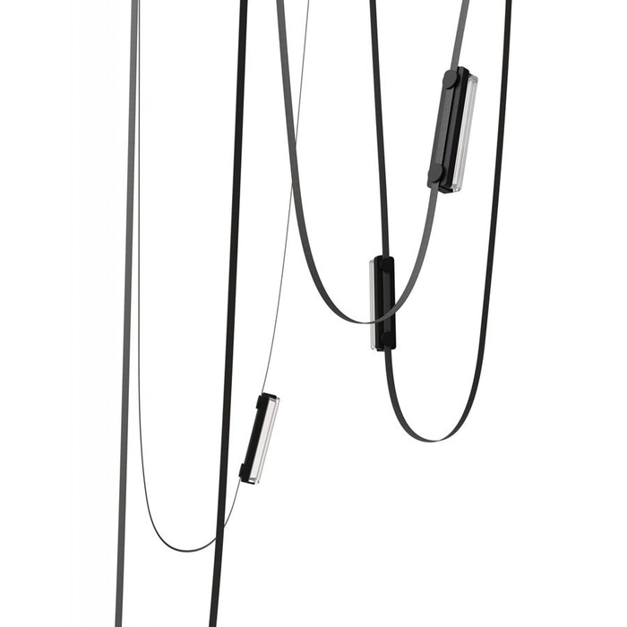 Avenue Fremont Belt 5-Lt 551"L Pendant, Black/Ribbed Bars