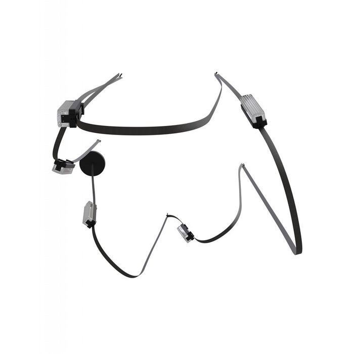 Avenue Fremont Belt 5-Lt 551"L Pendant, Black/Ribbed Bars