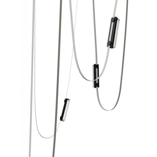 Avenue Fremont Belt 5-Lt 551"L Pendant, Ivory/Ribbed Bars