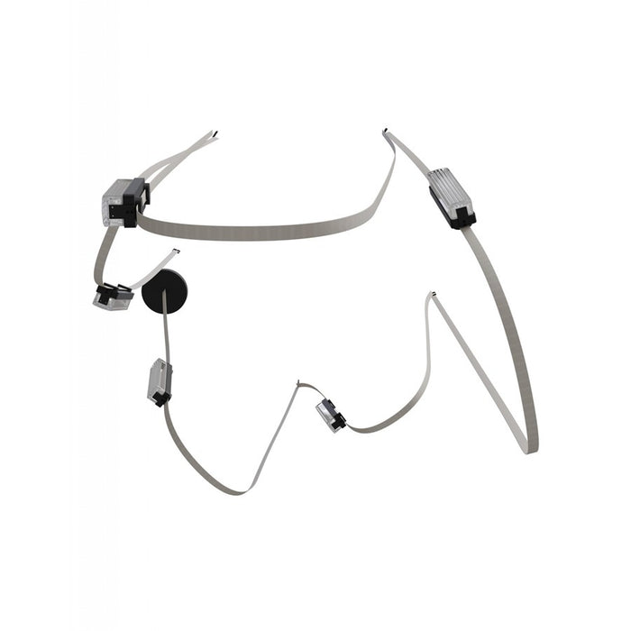 Avenue Fremont Belt 5-Lt 551"L Pendant, Ivory/Ribbed Bars