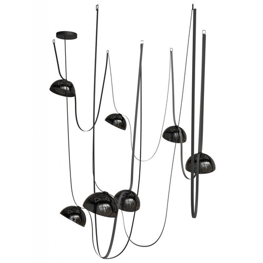Avenue Fremont ​Belt 7-Lt 826"L Pendant, Black/Smoked Bowls - AEHF7207-G102-BLK