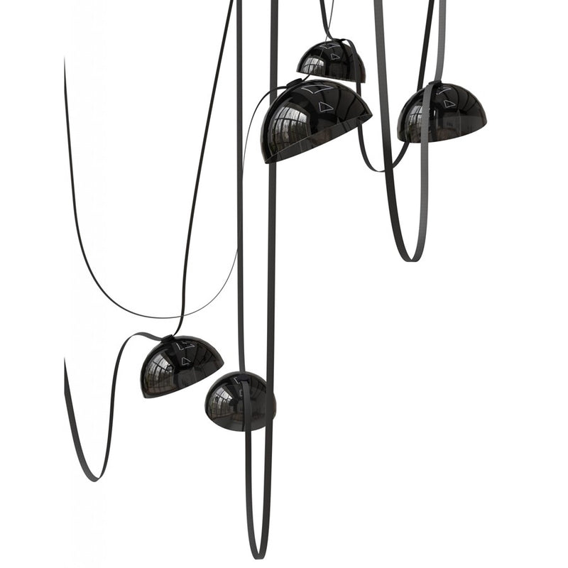 Avenue Fremont Belt 7-Lt 826"L Pendant, Black/Smoked Bowls - AEHF7207-G102-BLK