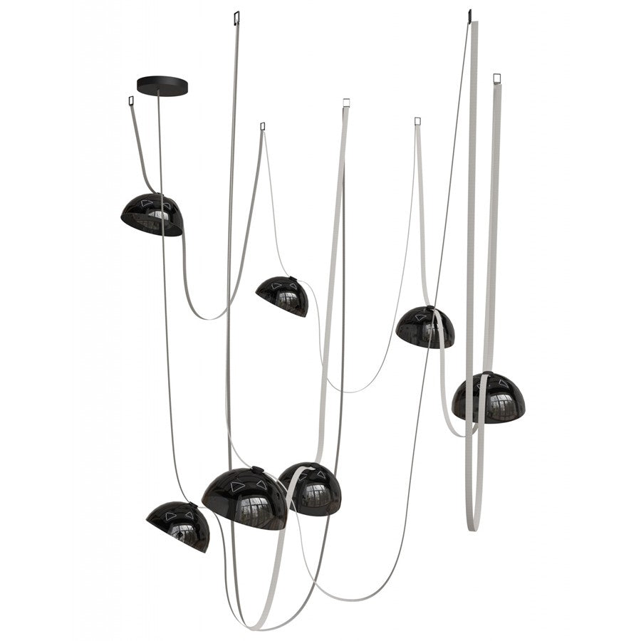 Avenue Fremont ​Belt 7-Lt 826"L Pendant, Ivory/Smoked Bowls - AEHF7207-G102-IVY