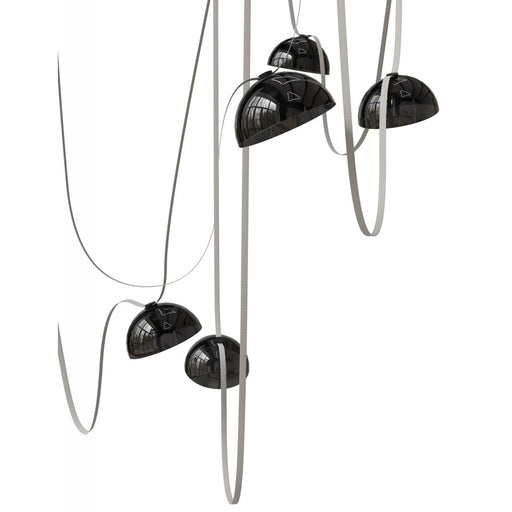 Avenue Fremont Belt 7-Lt 826"L Pendant, Ivory/Smoked Bowls