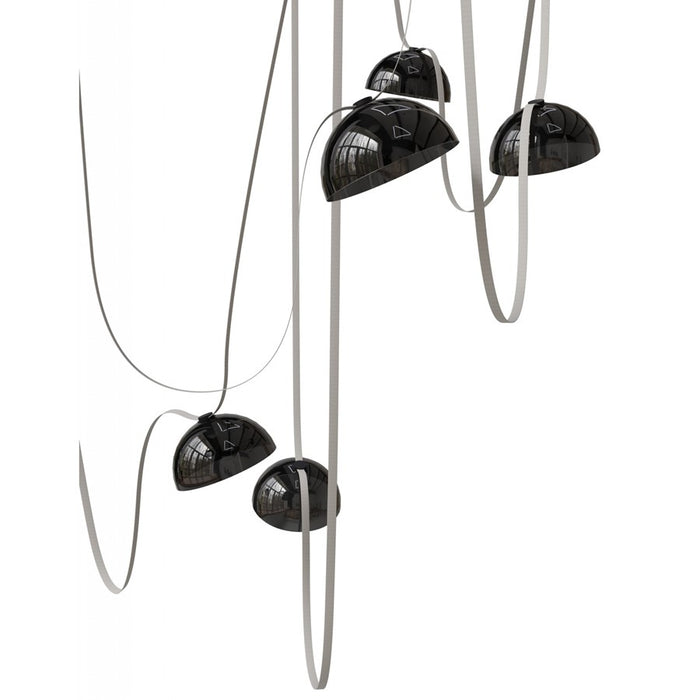 Avenue Fremont Belt 7-Lt 826"L Pendant, Ivory/Smoked Bowls