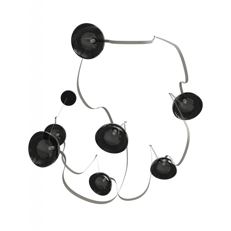 Avenue Fremont Belt 7-Lt 826"L Pendant, Ivory/Smoked Bowls - AEHF7207-G102-IVY