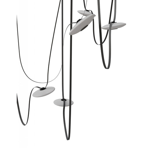 Avenue Fremont Belt 7-Light 826"L Pendant, Black/White Disc