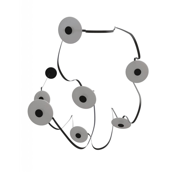 Avenue Fremont Belt 7-Light 826"L Pendant, Black/White Disc