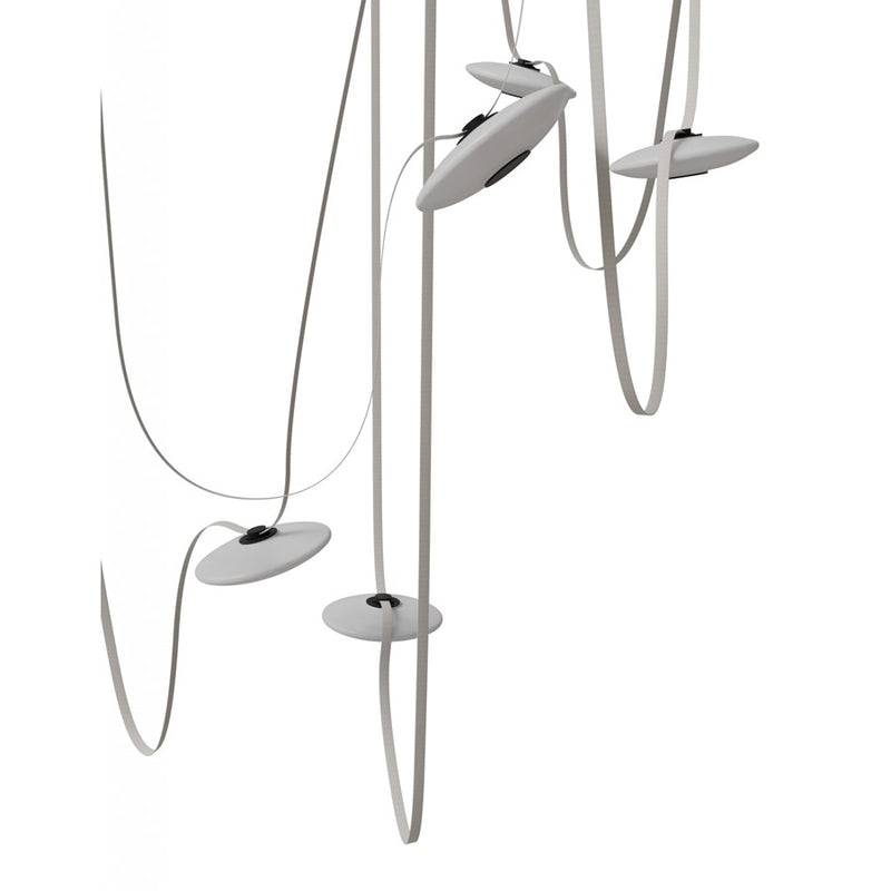Avenue Fremont Belt 7-Light 826"L Pendant, Ivory/White Disc - AEHF7207-G201-IVY
