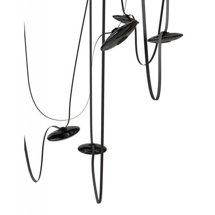 Avenue Fremont Belt 7-Lt 826"L Pendant, Black/Smoked Disc