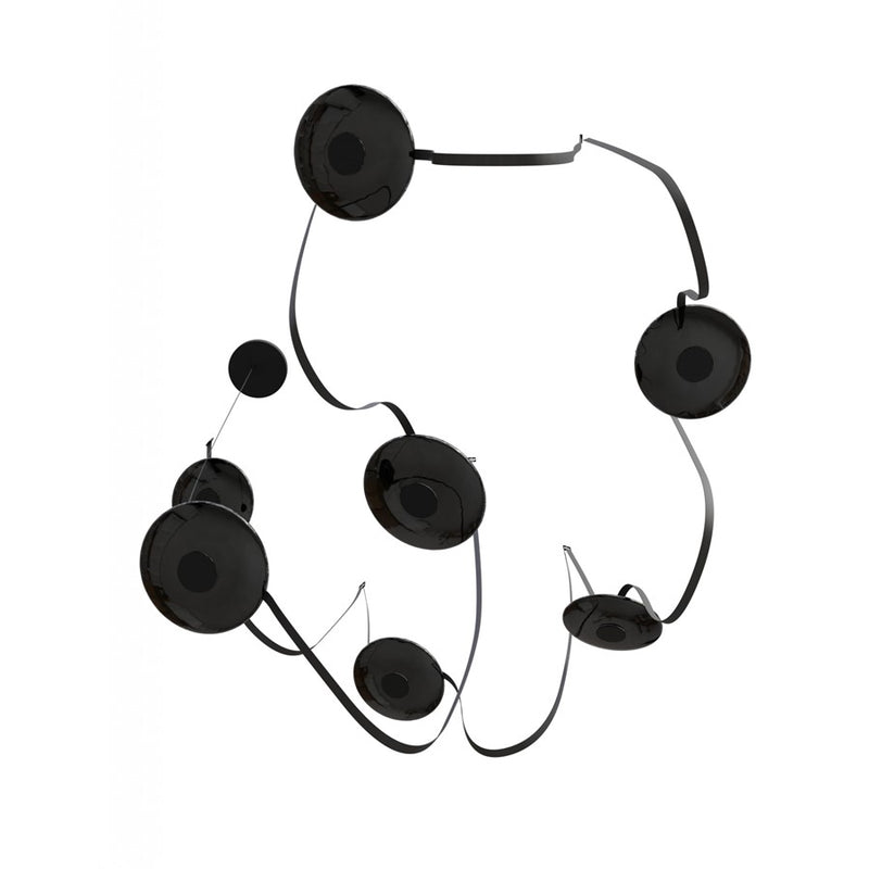 Avenue Fremont Belt 7-Lt 826"L Pendant, Black/Smoked Disc - AEHF7207-G202-BLK