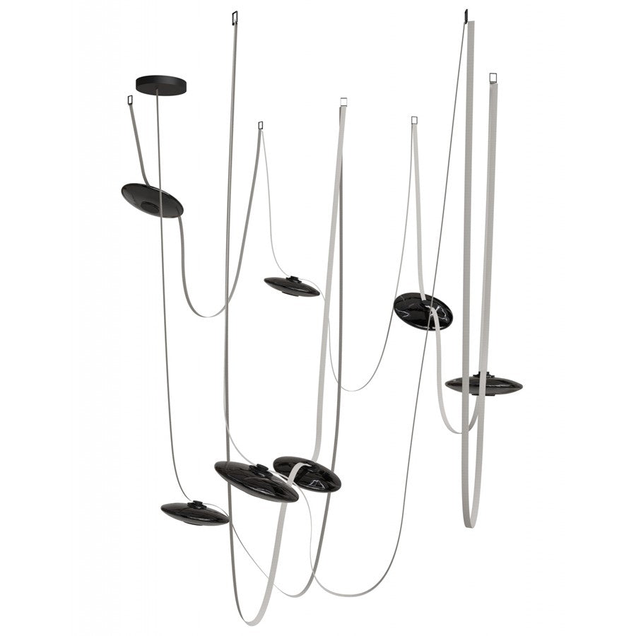 Avenue Fremont ​Belt 7-Lt 826"L Pendant, Ivory/Smoked Disc - AEHF7207-G202-IVY