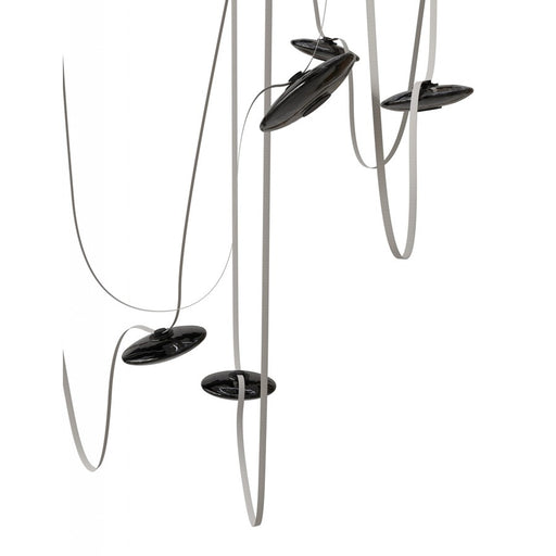 Avenue Fremont Belt 7-Lt 826"L Pendant, Ivory/Smoked Disc