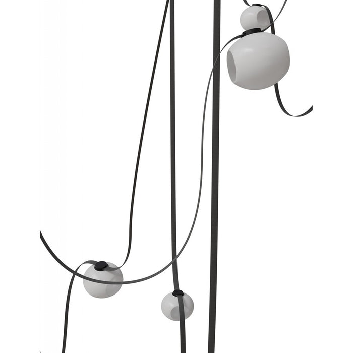 Avenue Fremont Belt 7-Lt 826"L Pendant, Black/WH Open Globes