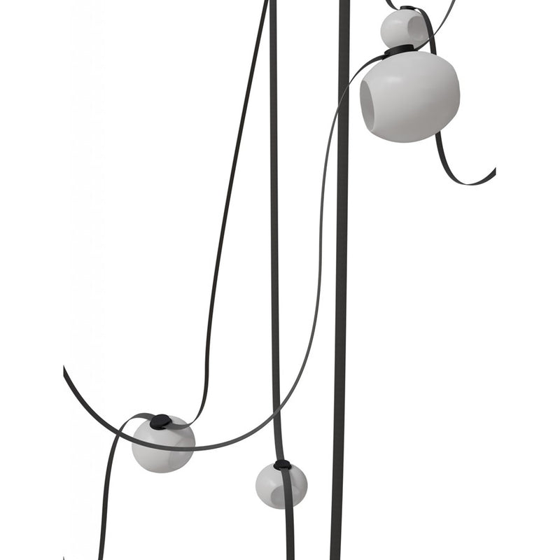 Avenue Fremont Belt 7-Lt 826"L Pendant, BK/WH Open Globes - AEHF7207-G301-BLK