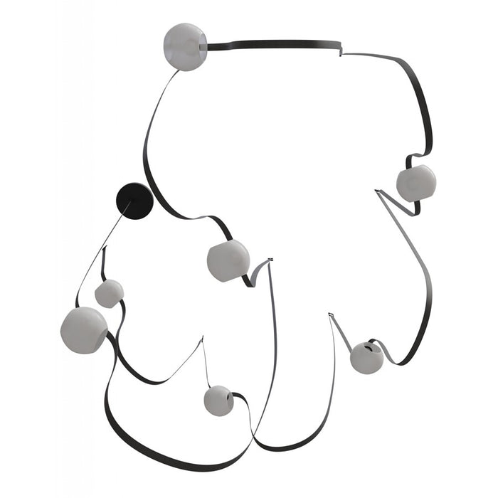 Avenue Fremont Belt 7-Lt 826"L Pendant, Black/WH Open Globes