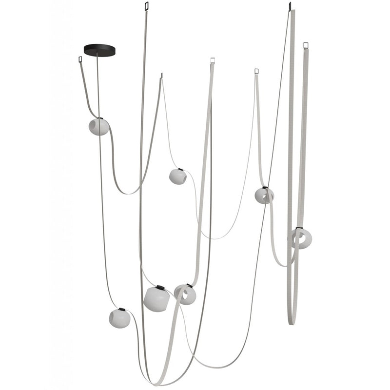 Avenue Fremont Belt 7-Lt 826"L Pendant, IV/WH Open Globes - AEHF7207-G301-IVY