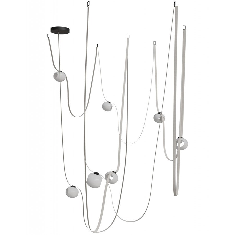 Avenue Fremont ​Belt 7-Lt 826"L Pendant, IV/WH Open Globes - AEHF7207-G301-IVY