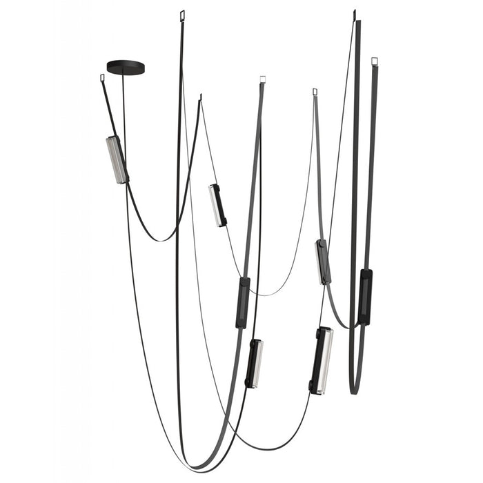 Avenue Fremont ​Belt 7-Lt 826"L Pendant, Black/Ribbed Bars - AEHF7207-G400-BLK