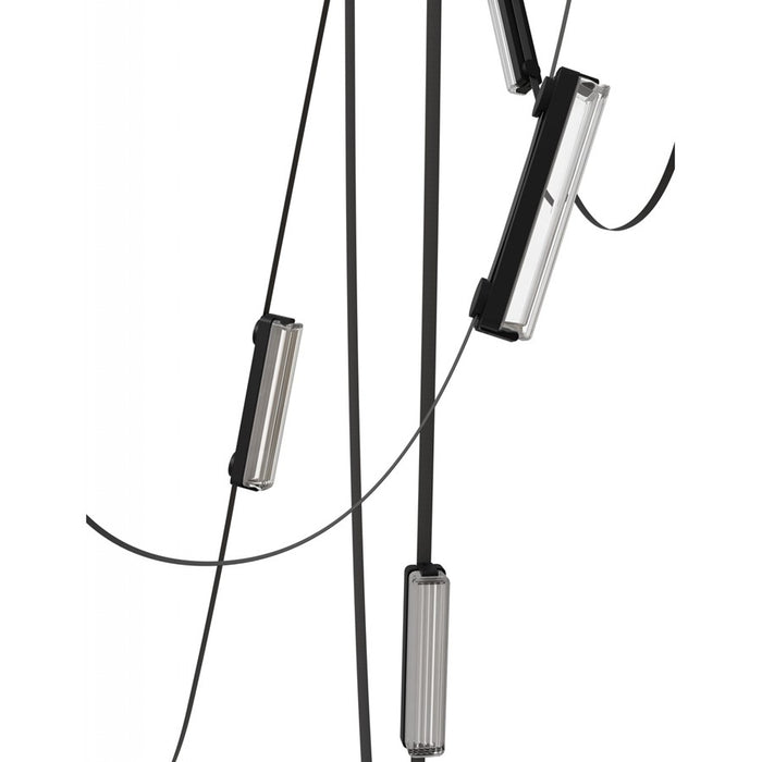 Avenue Fremont Belt 7-Lt 826"L Pendant, Black/Ribbed Bars