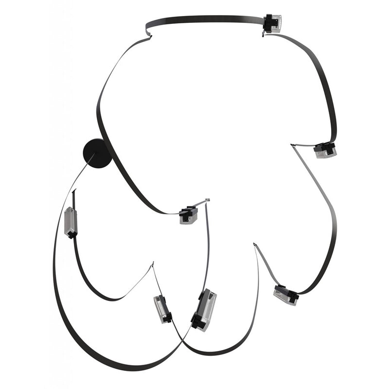 Avenue Fremont Belt 7-Lt 826"L Pendant, Black/Ribbed Bars - AEHF7207-G400-BLK