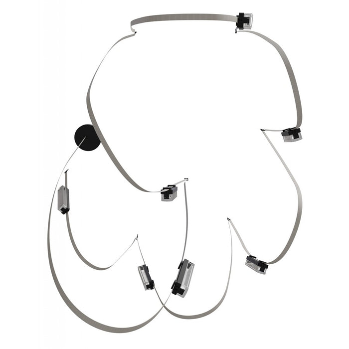 Avenue Fremont Belt 7-Lt 826"L Pendant, Ivory/Ribbed Bars