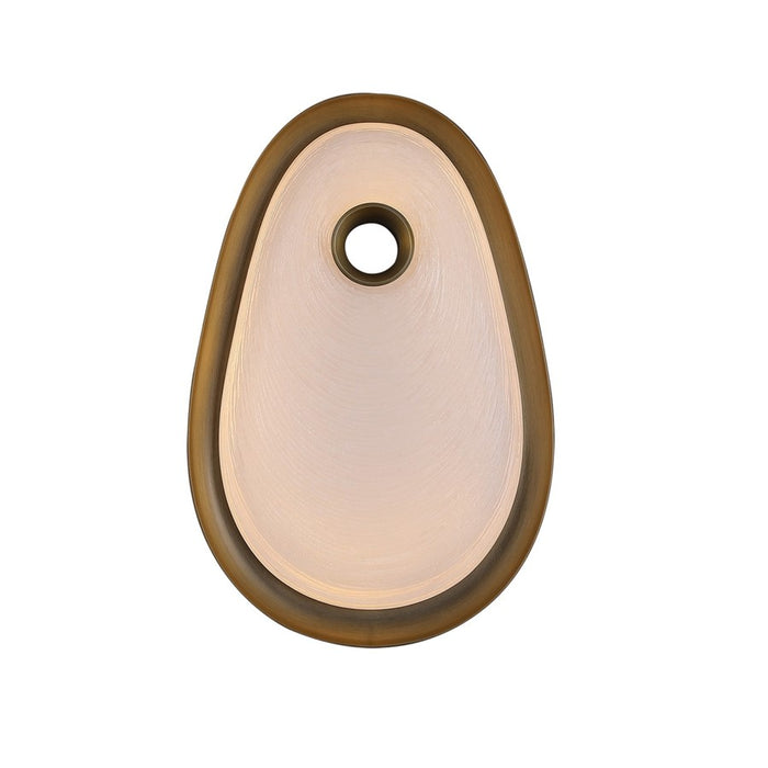 Avenue Palmea 15.5"H Oval Shape LED Wall Sconce, Brass/White