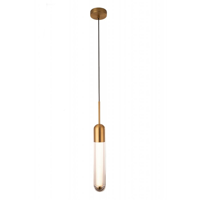 Avenue Lighting Nautilus 1 Light 24" Pendant, Aged Brass - HF7301-AB
