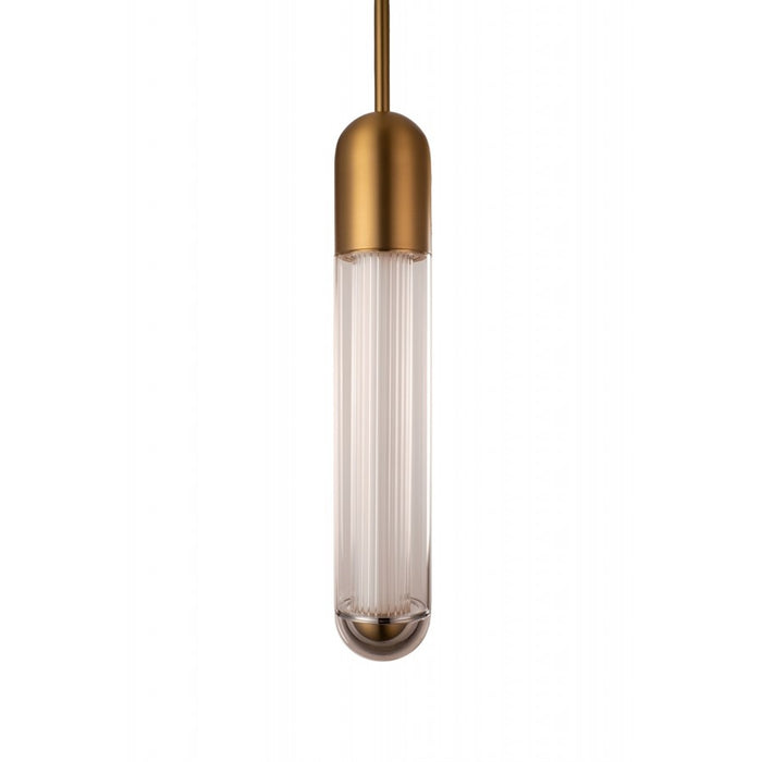 Avenue Lighting Nautilus 1 Light 24" Pendant, Aged Brass
