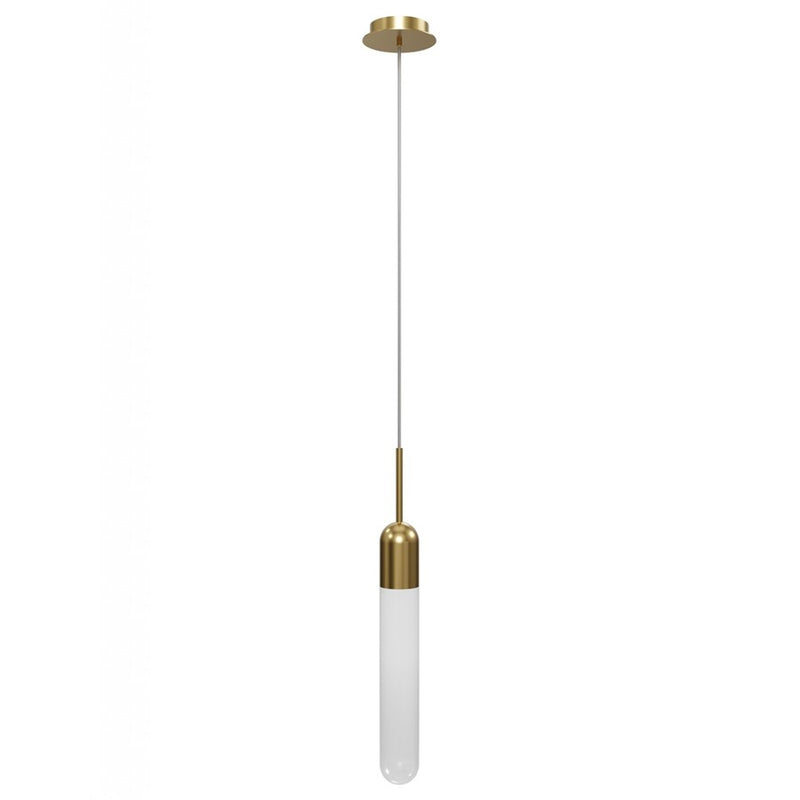 Avenue Lighting Tribeca 1 Light 27" Pendant, Aged Brass/White - HF7400-AB