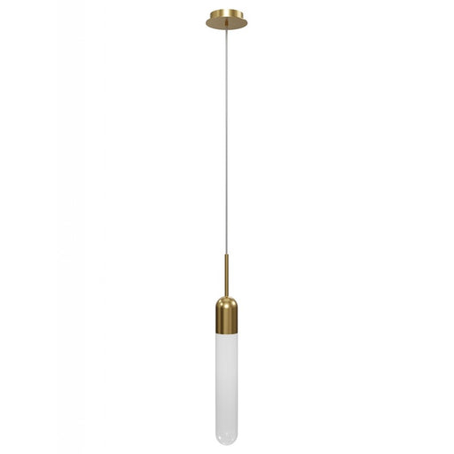 Avenue Lighting Tribeca 1 Light 27" Pendant, Aged Brass/White