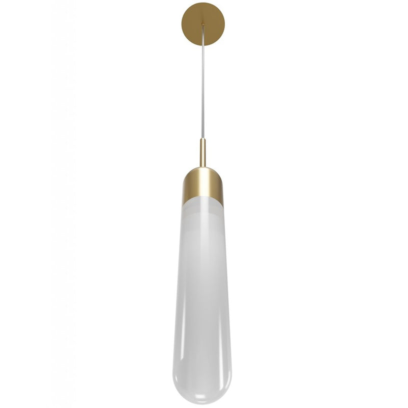 Avenue Lighting Tribeca 1 Light 27" Pendant, Aged Brass/White - HF7400-AB