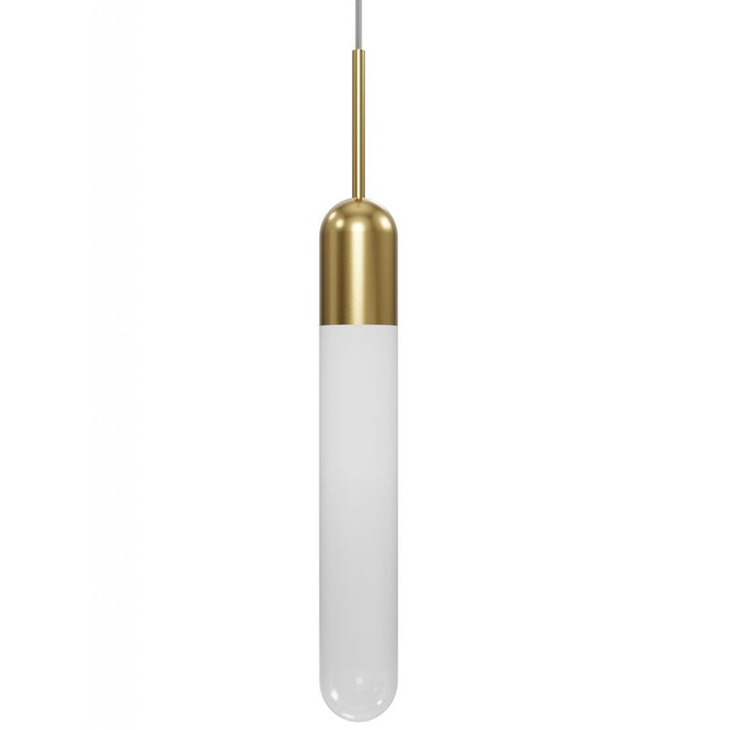 Avenue Lighting Tribeca 1 Light 27" Pendant, Aged Brass/White - HF7400-AB