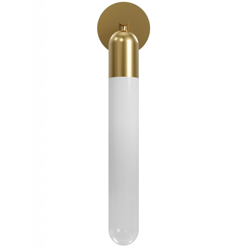 Avenue Lighting Tribeca 1 Light 25" Wall Sconce, Aged Brass/White - HF7401-AB