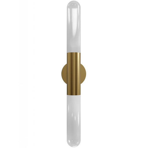 Avenue Lighting Tribeca 2 Light 33" Wall Sconce, Aged Brass/White - HF7402-AB