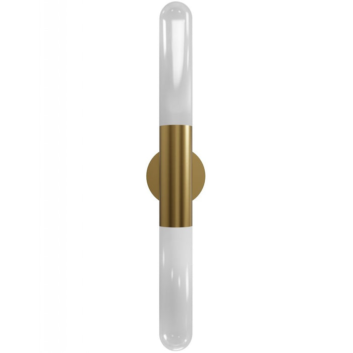 Avenue Lighting Tribeca 2 Light 33" Wall Sconce, Aged Brass/White - HF7402-AB