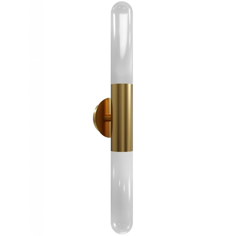 Avenue Lighting Tribeca 2 Light 33" Wall Sconce, Aged Brass/White - HF7402-AB