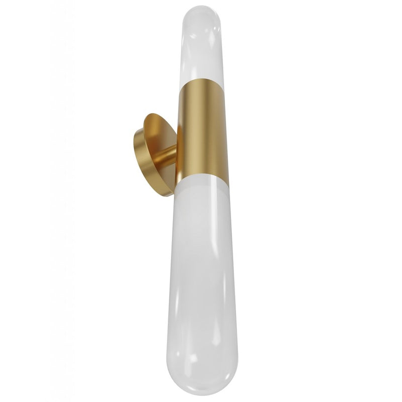 Avenue Lighting Tribeca 2 Light 33" Wall Sconce, Aged Brass/White - HF7402-AB